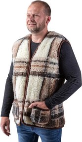 decoDoma Vestă bărbătească din lână de oaie, KARO măr. 3XL