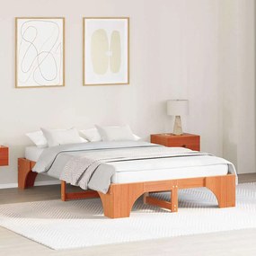 vidaXL Pat maro ceruit 120x190 cm, din lemn masiv de pin