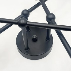 Brilagi - Lustru aplicat MALIVA 6xE14/15W/230V negru/fumuriu