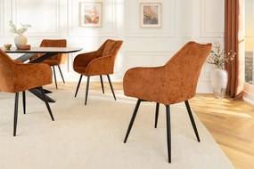 Set de 2 scaune pivotante, Metal Negru, Chenille Maro, AVIGNON A-46471 VC