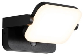 Lampa de exterior neagra incl. LED reglabila cu senzor de miscare - Kamile