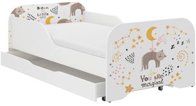 Pat uimitor pentru copii, cu motiv cu pisoi şi cer de noapte 140 x 70 cm