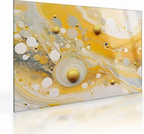 Tablou pe sticlă - fundal abstract cu decor de aur (70x50 cm)