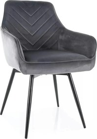 Scaun SERVIO, gri - Bluvel 14, stofa catifelata/metal, 55x58x88 cm