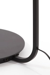 Lampadar negru mat/în culoare naturală cu abajur textil (înălțime 164 cm) Lyra – Light &amp; Living