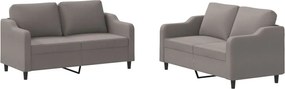 vidaXL Set de canapea cu perne, 2 piese, gri taupe, material textil