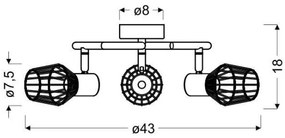 Spot VIKING 3xE14/40W/230V gri