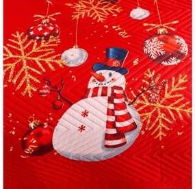 Cuvertura de pat WHITE SNOWMAN, rosu Dimensiune: 220 x 240 cm