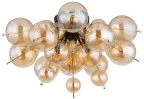 Lustra aplicata design modern UDO 3L negru/chihlimbar