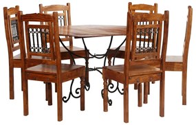 275338 vidaXL Set mobilier bucătărie, 7 piese, lemn masiv acacia