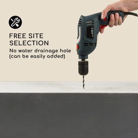 Solidflor, ghiveci de 75 x 20 x 20 cm din fibră de sticlă interioar / exterioar gri închis