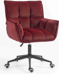 HR560K Scaun Catifea Bordo Merlot cu Bază Neagră