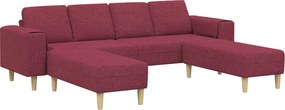 vidaXL Canapea pentru living 3 pcs Roșu Vin Poliester