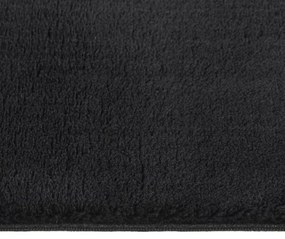 Covor lavabil moale Shaggy 80x150 cm, anti-alunecare, negru Negru, 80 x 150 cm