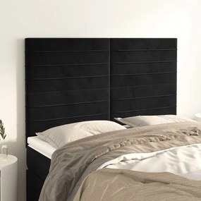 vidaXL Tăblii de pat, 4 buc, negru, 72x5x78/88 cm, catifea