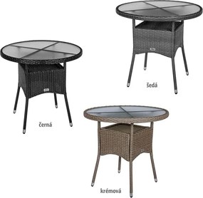 STILISTA Masă din polirattan, 80 x 80 x 75 cm, gri