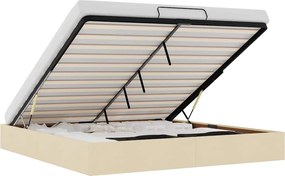 vidaXL Cadru de pat otoman fără saltea cremă 180x200 cm țesătură