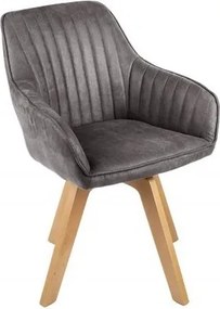 Set de 2 scaune pivotante Livorno catifea gri