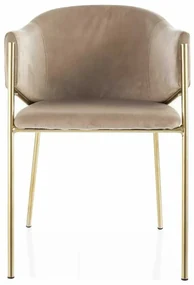Scaun de bucătărie Serilda Velvet II, bej / auriu