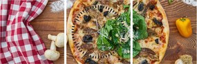Tablou cu pizza (cu ceas) (90x30 cm)