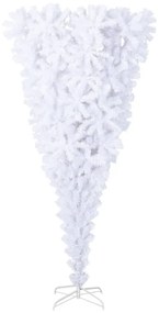 Brad de Craciun artificial inversat, cu suport, alb, 240 cm Alb, 240 x 120 cm, 1