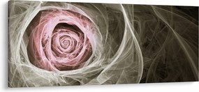 Tablou - Abstract trandafir roz deschis roz (120x50 cm)