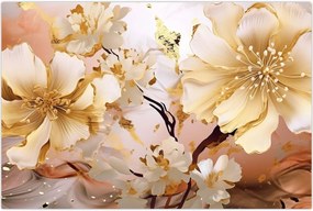 Tablou - Flori de aur (90x60 cm)