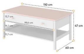 Masuta joasa cu 1 sertar alb Star