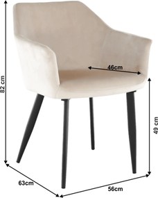 Scaun, material bej / picioare negre, ODOVEL