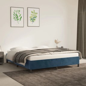 347334 vidaXL Cadru de pat, albastru închis, 160x200 cm, catifea