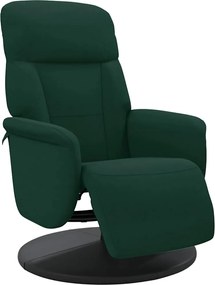 vidaXL Scaun de relaxare cu taburet, verde închis, catifea