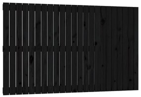 824897 vidaXL Tăblie de pat pentru perete, negru, 147x3x90 cm, lemn masiv pin