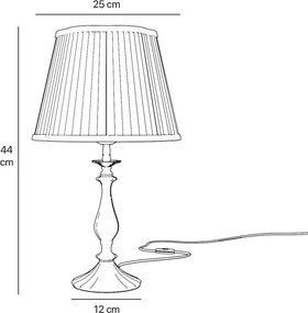 Veioza, Lampa de masa din alama stil clasic Petalo