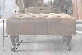 Taburete clasic stil englezesc Chesterfield maro antic