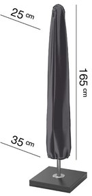 Husa mobilier gradina AeroCover pentru umbrela, 165x35 cm, patrata, antracit