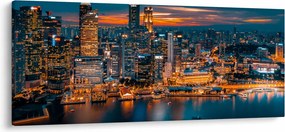 Tablou cu orașul nocturn (120x50 cm)