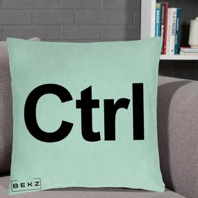Perna Personalizata Tasta Ctrl Tipografie Bold, 40x40 cm, Verde Menta, Husa Detasabila, Perna Inclusa, BEKZ®