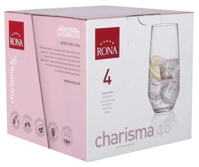 Set 4 pahare long drink 460ml, RONA Charisma