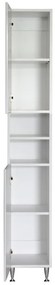 Dulap înalt Bianca Plus 30 cu 2 uși, deschis, alb lucios, universal