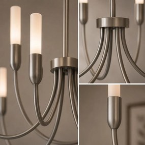 Candelabru cu 5 brate AUGUSTINE nickel/alb