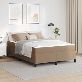 vidaXL Cadru de pat cu saltea Cappuccino 140 x 190 cm