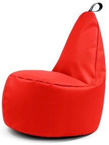 Fotoliu puf pentru copii roșu cu tapițerie din imitație de piele Lull M – So Soft?