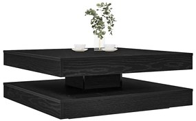 vidaXL Masuta de cafea rotativa 360 de grade stejar negru 90x90x34,5cm