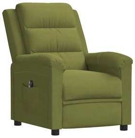 Fotoliu rabatabil electric, verde deschis, catifea