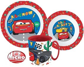 Disney Mașini set de veselă, set de plastic micro cu cană 350 ml