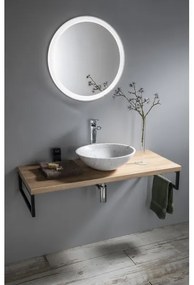 Sapho - Lavoar pe blat BLOK Ø 42 cm piatră/Carrara/alb mat