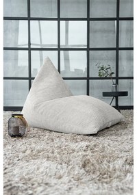 Fotoliu bean bag crem cu tapițerie din catifea reiată Razz – SLOWDOWN