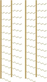 vidaXL Suport sticle de vin de perete, 36 sticle, 2 buc., auriu, fier