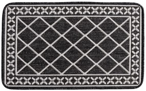Covor Pentru Usa Intrare, Flex 19640 80, Antiderapant, Negru Gri , 50 x 80 cm