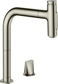Baterie bucatarie cu dus extractibil crom periat Hansgrohe Metris M71 200 cu 2 jeturi 73819800